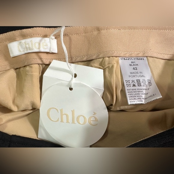 NWT Chloe Black Wool Knit Mini Skirt Gold Tone Button Detail FR 42 (US 10) - Picture 6 of 14